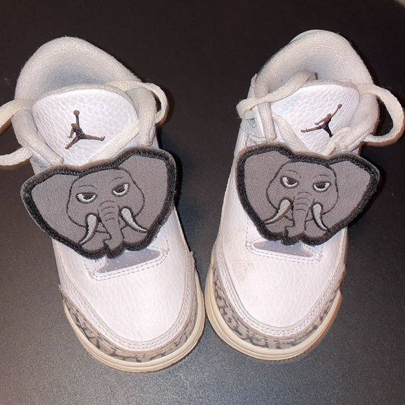 Baby/Toddler Shoes Jordan 3 Retro SIZE 8C WHITE/IRON/LIGHT ASH GREY/BLACK - Picture 5 of 5